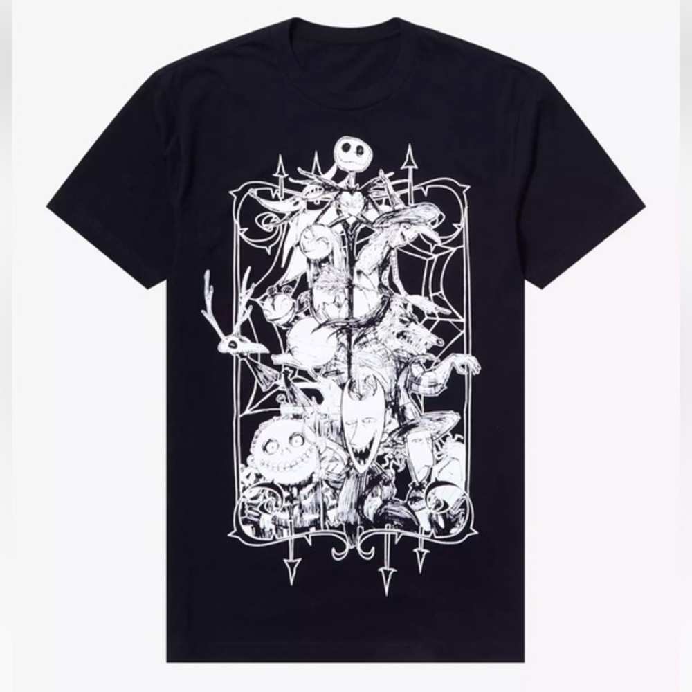 Vintage Disney The Nighmare Before Christmas Metal Tee Top T-shirt Black XL